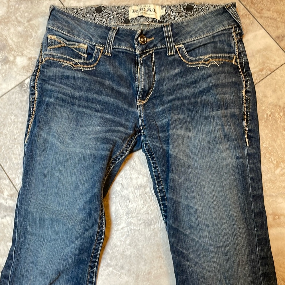 ARIAT Jeans Women 31 R R.E.A.L. Mid Rise Stretch Entwined Festival Boot Cut Jean